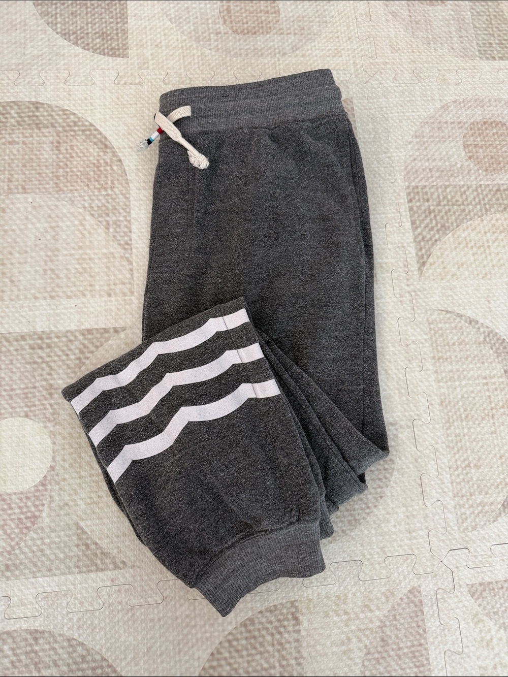 Sol Angeles Charcoal Gray Men's Jogger Sweatpants with White Stripes